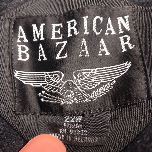 Vintage Women’s Trench Coat Sz 22W Black Dark Academia Grunge Old Money Timeless - Picture 6 of 8